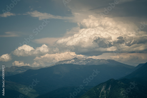 cumulonimbus cloud over the Pyrenees mountain