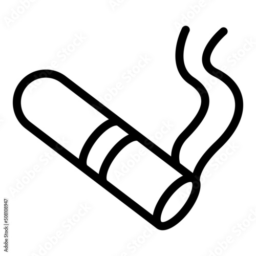 Burning cigar icon outline vector. Cigarette tobacco. Smoke filter