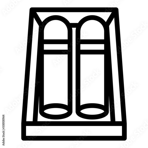Double cigar box icon outline vector. Cigarette smoke. Nicotine pipe