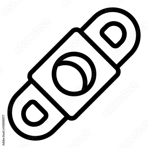 Steel cigar cutter icon outline vector. Smoke pipe. Burn pack