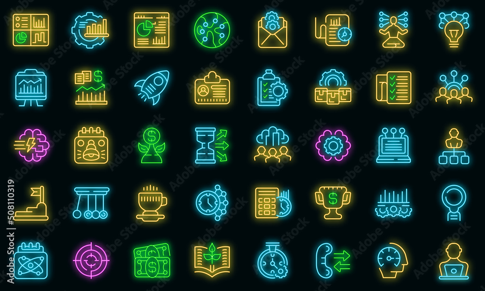 Productivity icon outline vector. Production work. Increase employee vector neon Productivity icon outline vector. Production work. Increase employee vector neon