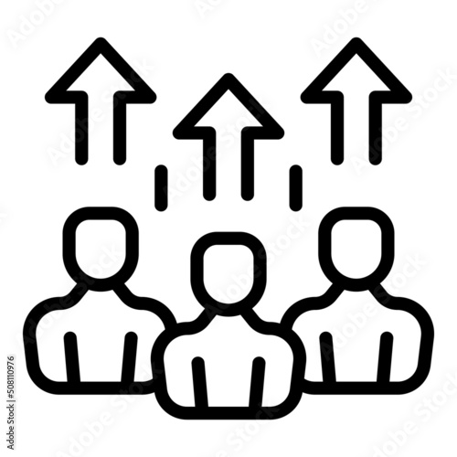 Group skill level icon outline vector. Goal career. Learn brain