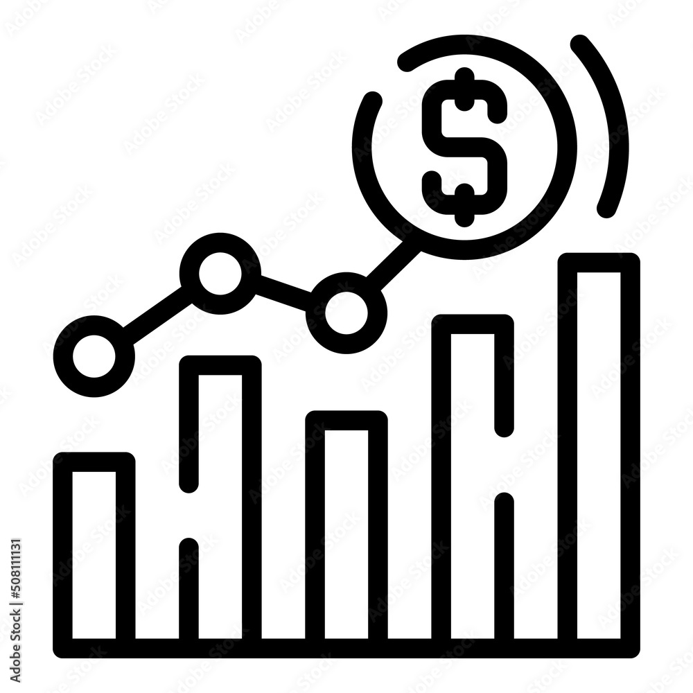 Business graph icon outline vector. Skill level. Goal career Business graph icon outline vector. Skill level. Goal career