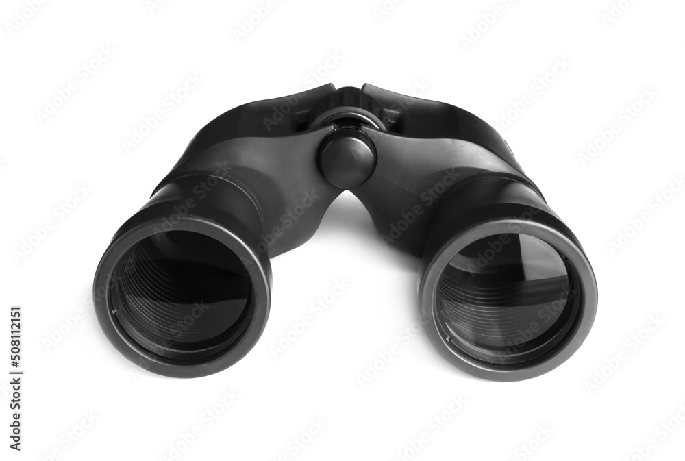 Modern binoculars isolated on white. Optical instrument Modern binoculars isolated on white. Optical instrument