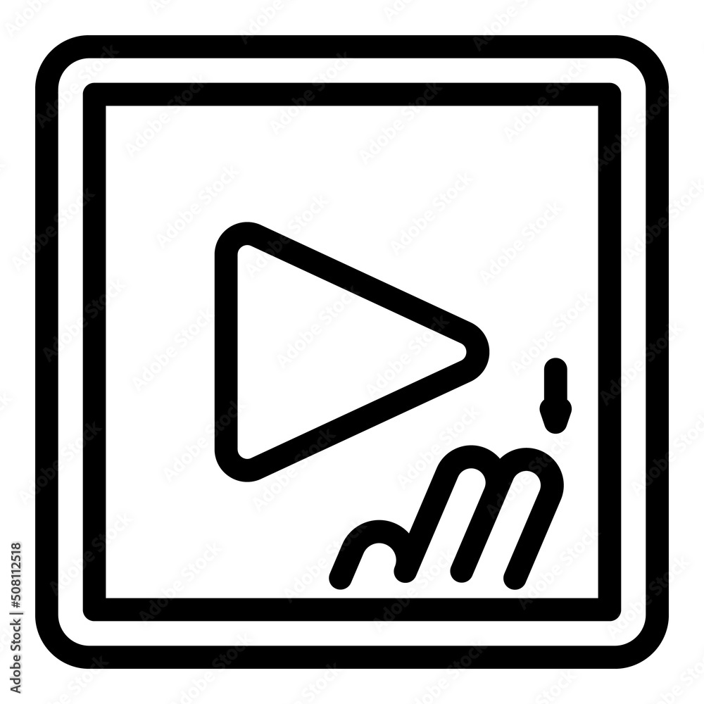Play online video icon outline vector. Hand phone. Smart click Play online video icon outline vector. Hand phone. Smart click