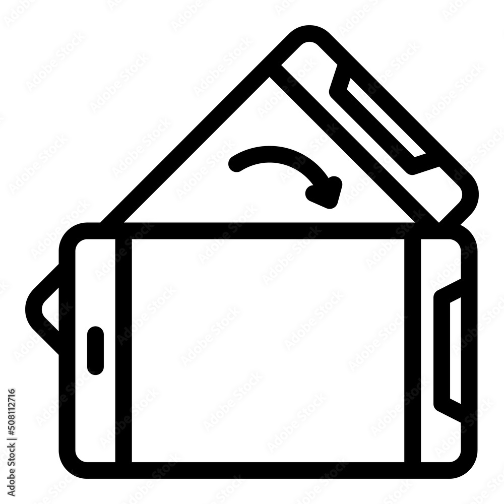 Mobile device move icon outline vector. Phone app. Smart finger Mobile device move icon outline vector. Phone app. Smart finger