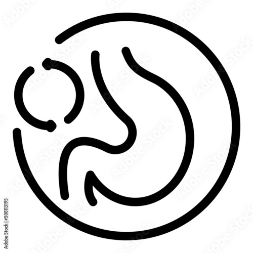 Stomach metabolic icon outline vector. Metabolism chemical. Diet energy
