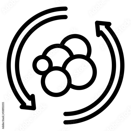 Enzime circulation icon outline vector. Energy nutrition. Diet body photo