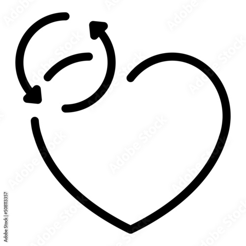 Heart work icon outline vector. Human system. Body energy