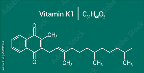 chemical structure of Vitamin K1 (C31H46O2)