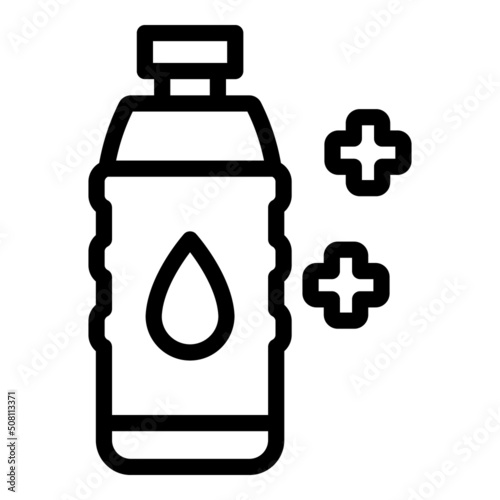 Water bottle diet icon outline vector. Metabolic energy. Food nutrition