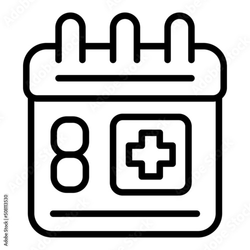 Baby medical calendar icon outline vector. Newborn care. Infant health