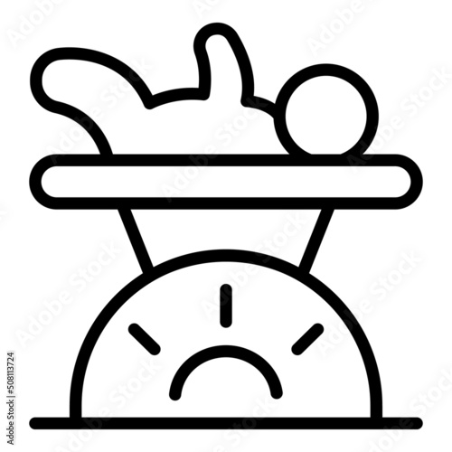 Newborn scales icon outline vector. Baby care. Mother happy