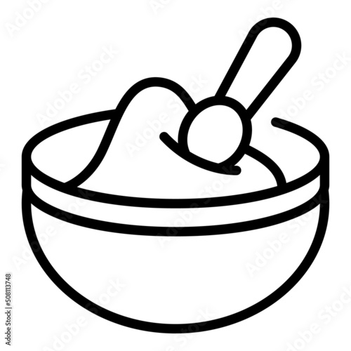 Baby food bowl icon outline vector. Infant care. Newborn health