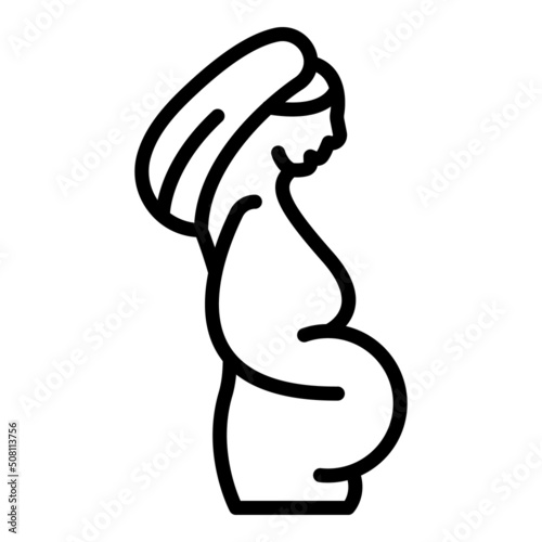 Pregnant woman icon outline vector. Baby care. Birth sleep