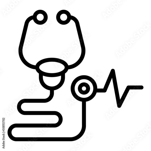 Baby stethoscope icon outline vector. Newborn care. Health kid