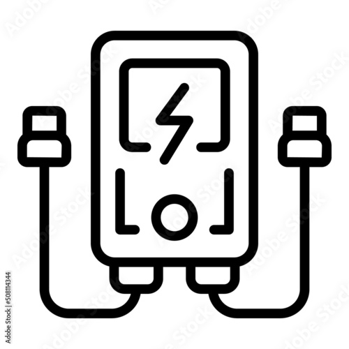 Plug powerbank icon outline vector. Power charger. Usb cable