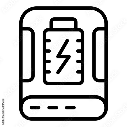 Usb power bank icon outline vector. Energy charge. Solar electric