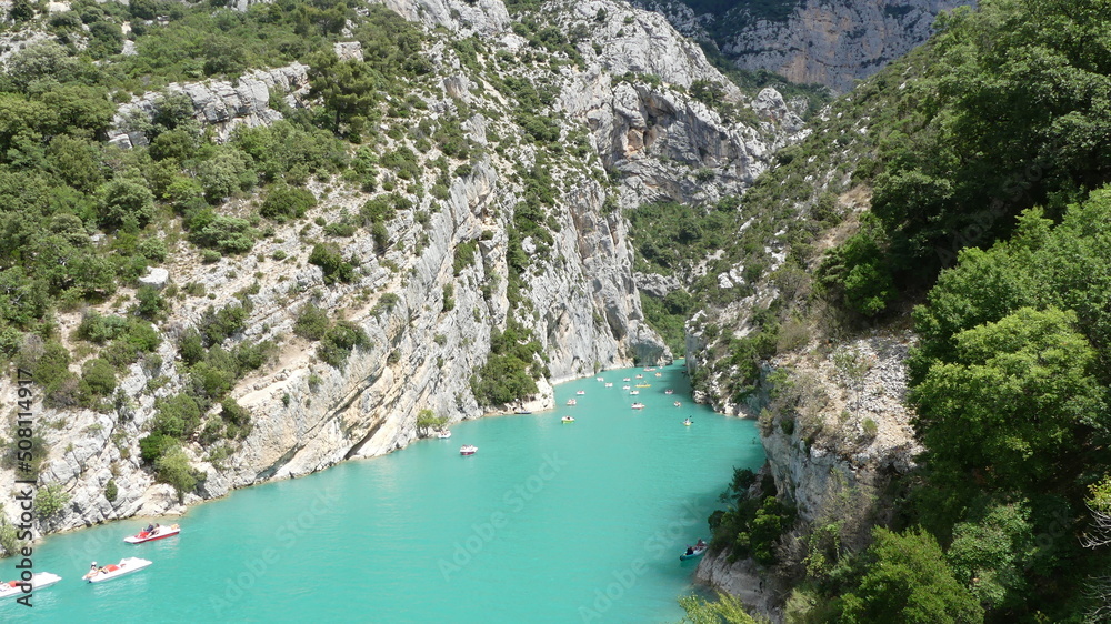 Grand Canyon in Europe. Clear blue waters with lakes, Georges du Verdon, France. High quality photo