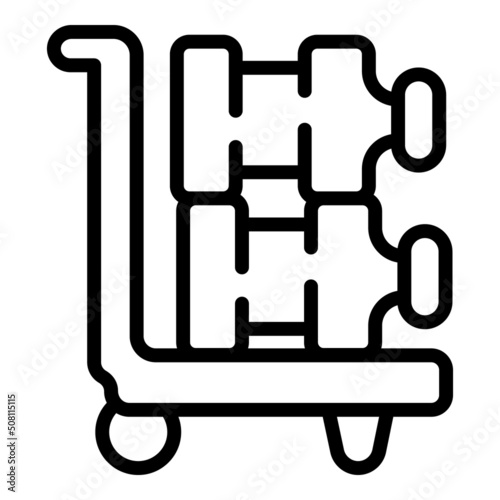 Cart gallon water icon outline vector. Cooler company. Service delivery