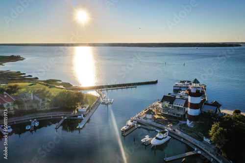 Aerial View of Harbour Town and lighthouse on Hilton Head Island South Carolina © Rick Lohre
