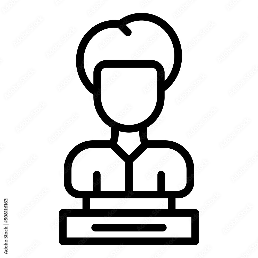 Man sculpture icon outline vector. Museum art. Culture artwork Man sculpture icon outline vector. Museum art. Culture artwork