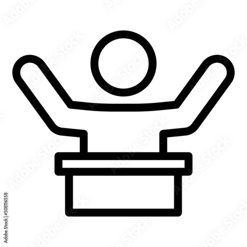 Speaker debate icon outline vector. Speach public. Oratory speech