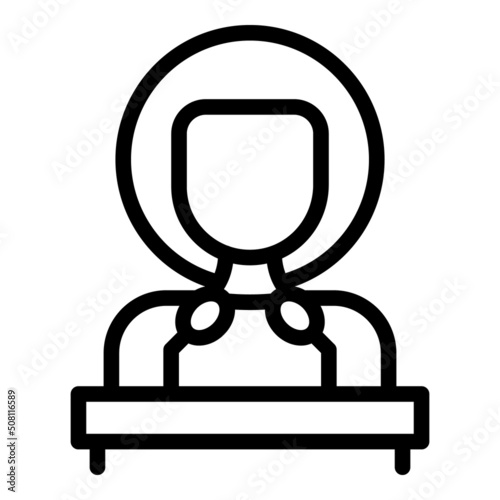 Woman speech icon outline vector. Public speach. Student school