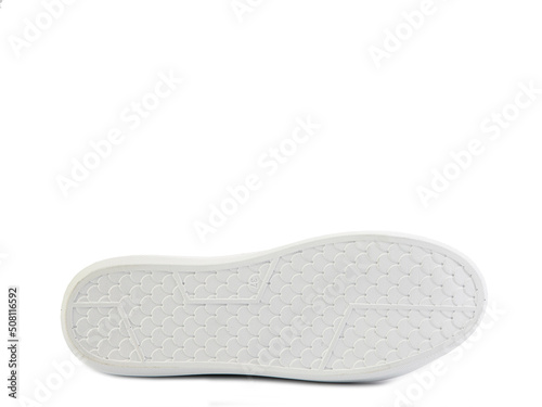 Obraz na płótnie Sole for shoes, bottom view. Shoe sole close-up isolated on white background. place for text. Element of boots. Concept of production of shoe. w salonie
