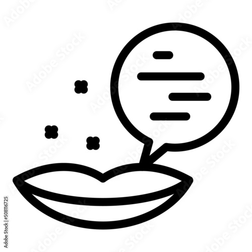Lips speech icon outline vector. Public election. Rhetoric elocution