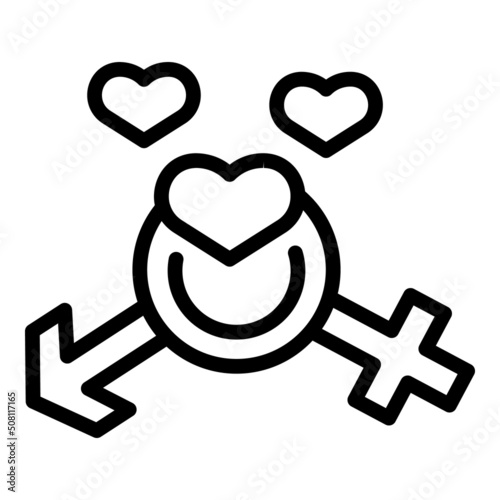 Gender puberty icon outline vector. Condom health. Anatomy consent