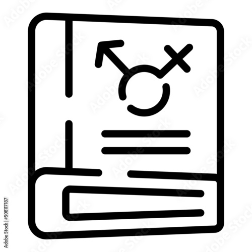 Sex education book icon outline vector. Sexual health. Gender puberty