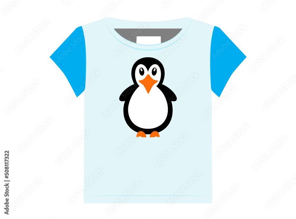 Cute penguin cartoon t-shirt design for children, vector illustration Cute penguin cartoon t-shirt design for children, vector illustration