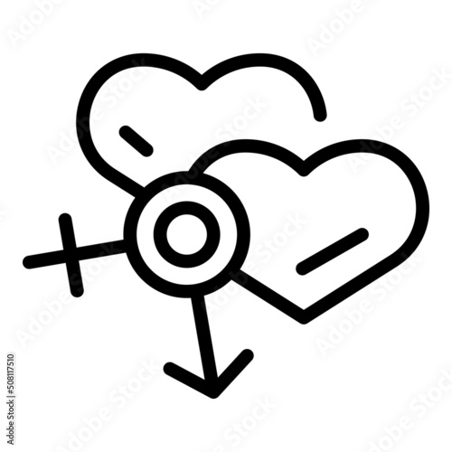 Love sex education icon outline vector. Sexual health. Gender puberty