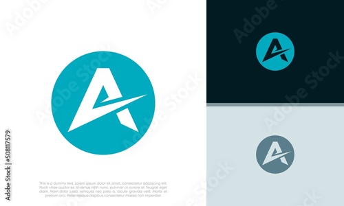 Initials A logo design. Initial Letter Logo. Innovative high tech logo template.