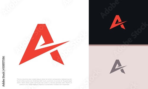 Initials A logo design. Initial Letter Logo. Innovative high tech logo template.
