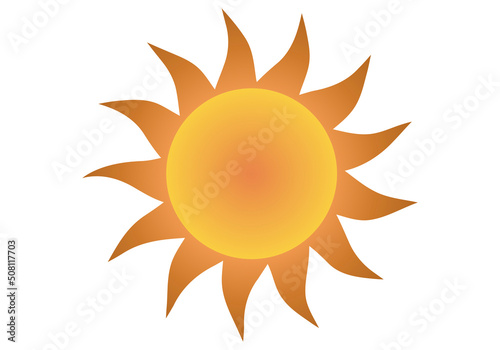 Icono de sol naranja con trazos.