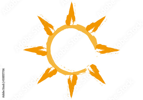 Icono de sol naranja con trazos.