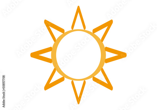 Icono de sol naranja con trazos.