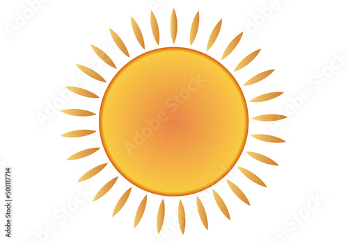 Icono de sol naranja con trazos.