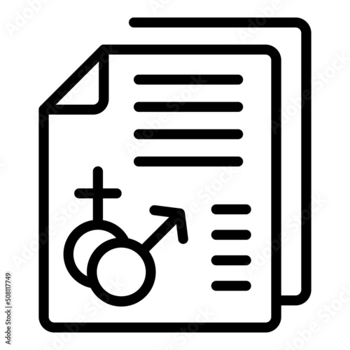 Sex education document icon outline vector. Sexual gender. Teacher advice