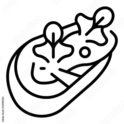 Snack bruschetta icon outline vector. Food appetizer. Canape italian