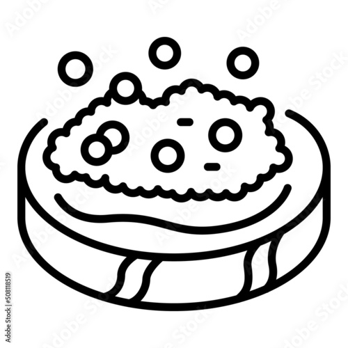 Dish bruschetta icon outline vector. Food snack. Cheese bread
