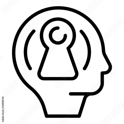 Mind key icon outline vector. Stress reduction. Soul self