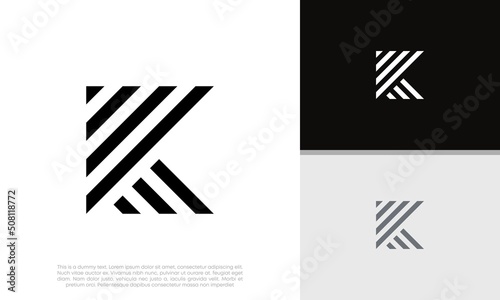 Initials K logo design. Innovative high tech logo template.