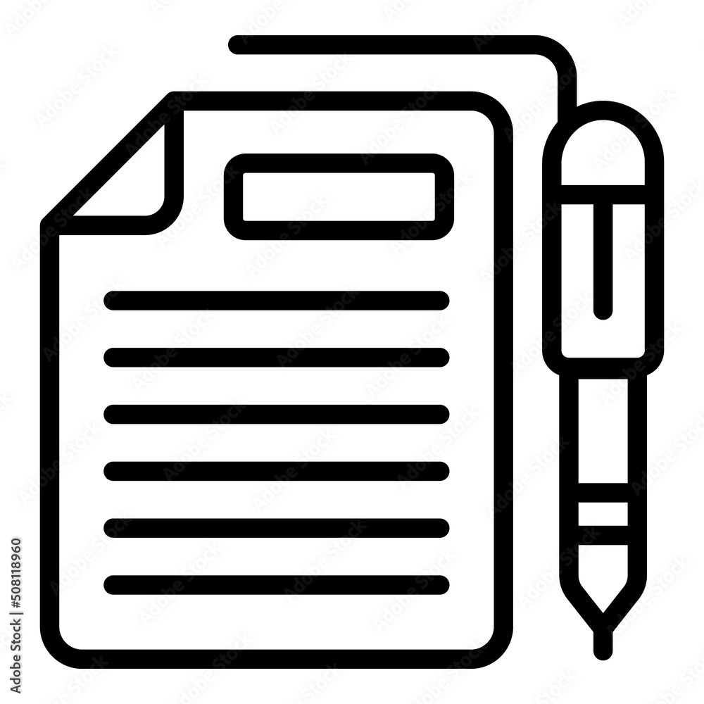 Write review icon outline vector. Customer service. Online opinion Write review icon outline vector. Customer service. Online opinion