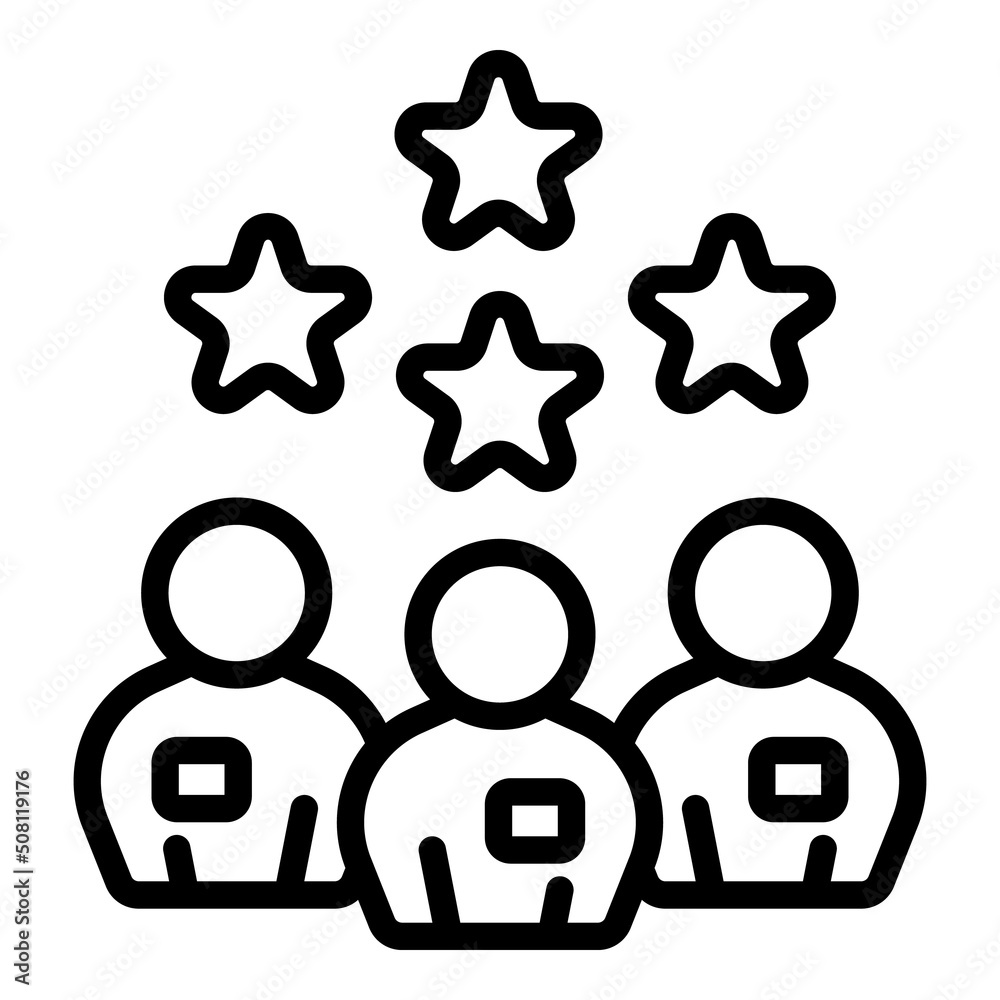 Group review icon outline vector. Online report. Client customer Group review icon outline vector. Online report. Client customer