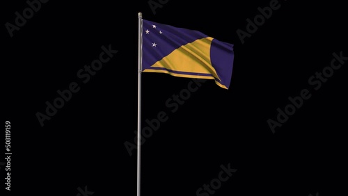 Tokelau flag, 4k video background is transparent