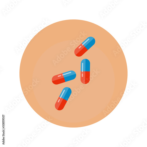 pills on a beige background.vector graphics