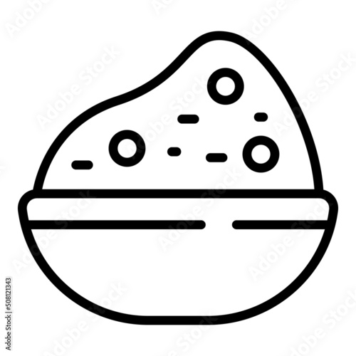Bowl food icon outline vector. Chicken dish. Peri shrimp